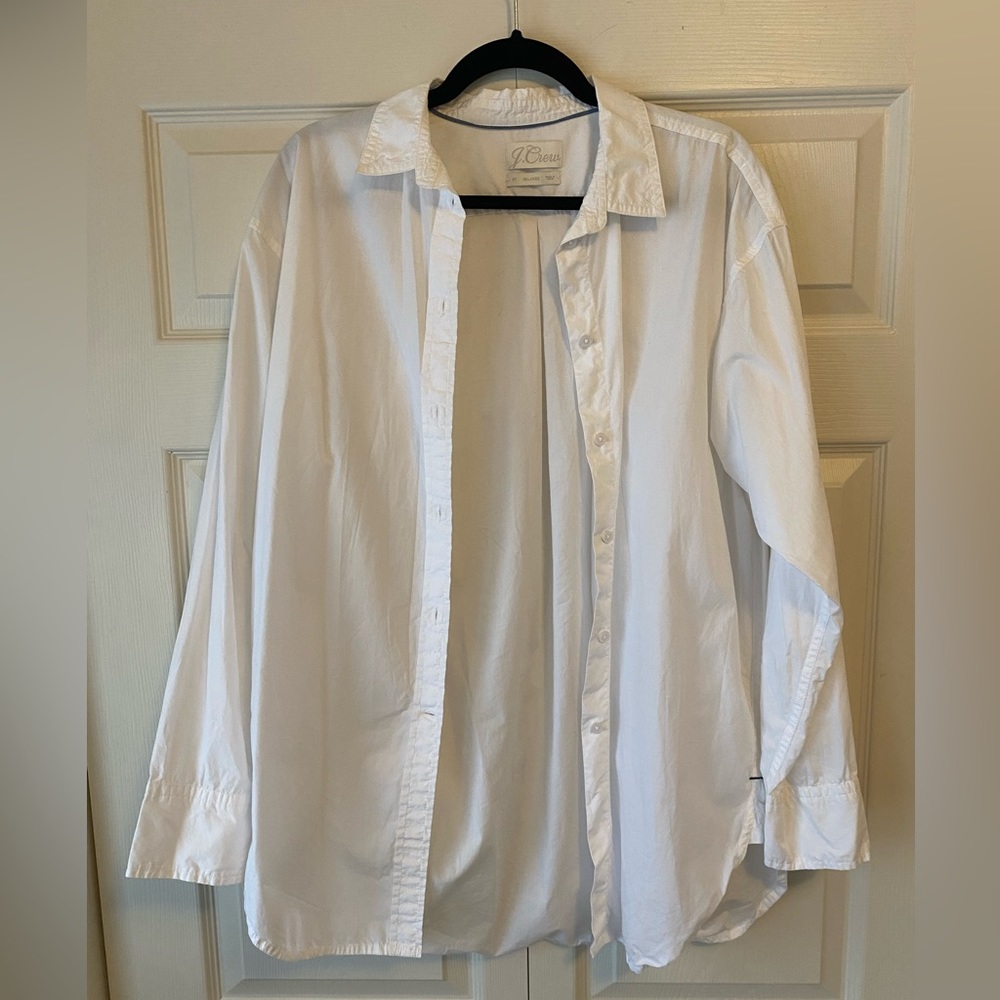 J Crew White Button Down - Relaxed Fit, Women’s size 8 Tall